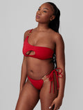Arista Asymétrique bandeau Hibiscus (Rouge)